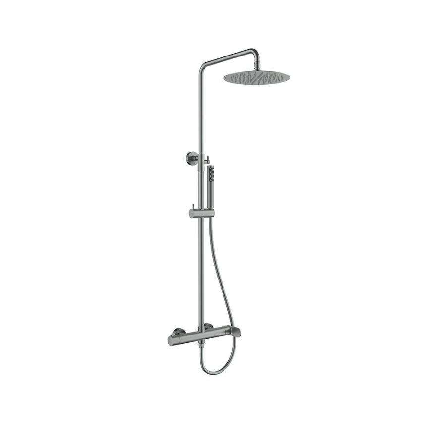 Orabella Aspen Gun metal light - Στήλη ντουζ με στρόγγυλη κεφαλή Φ250 10453