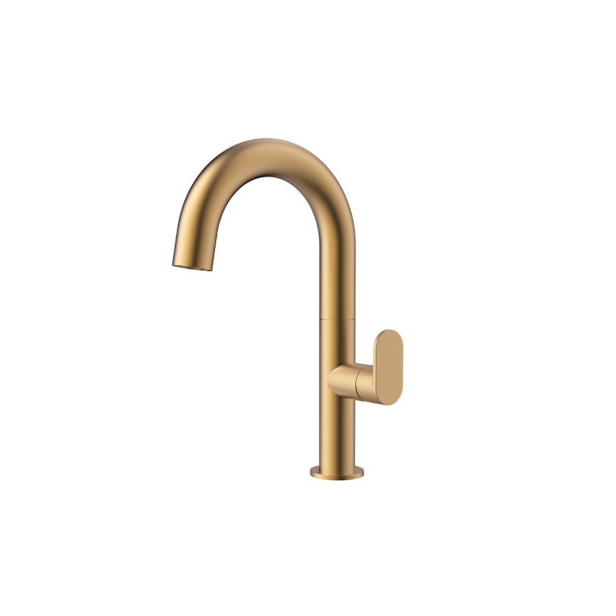 Orabella Oval Brushed gold - Μπαταρία νιπτήρος 10468