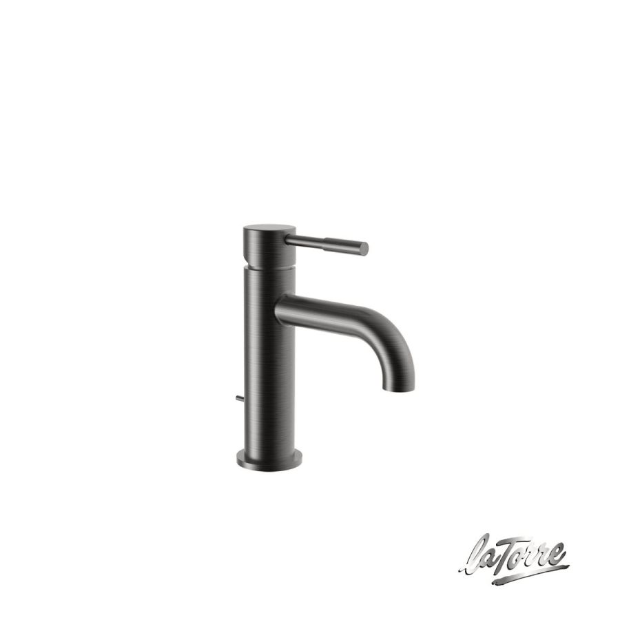 Μπαταρία Νιπτήρα με Αυτόματη Βαλβίδα Τech La Torre Black Brushed 12007-410