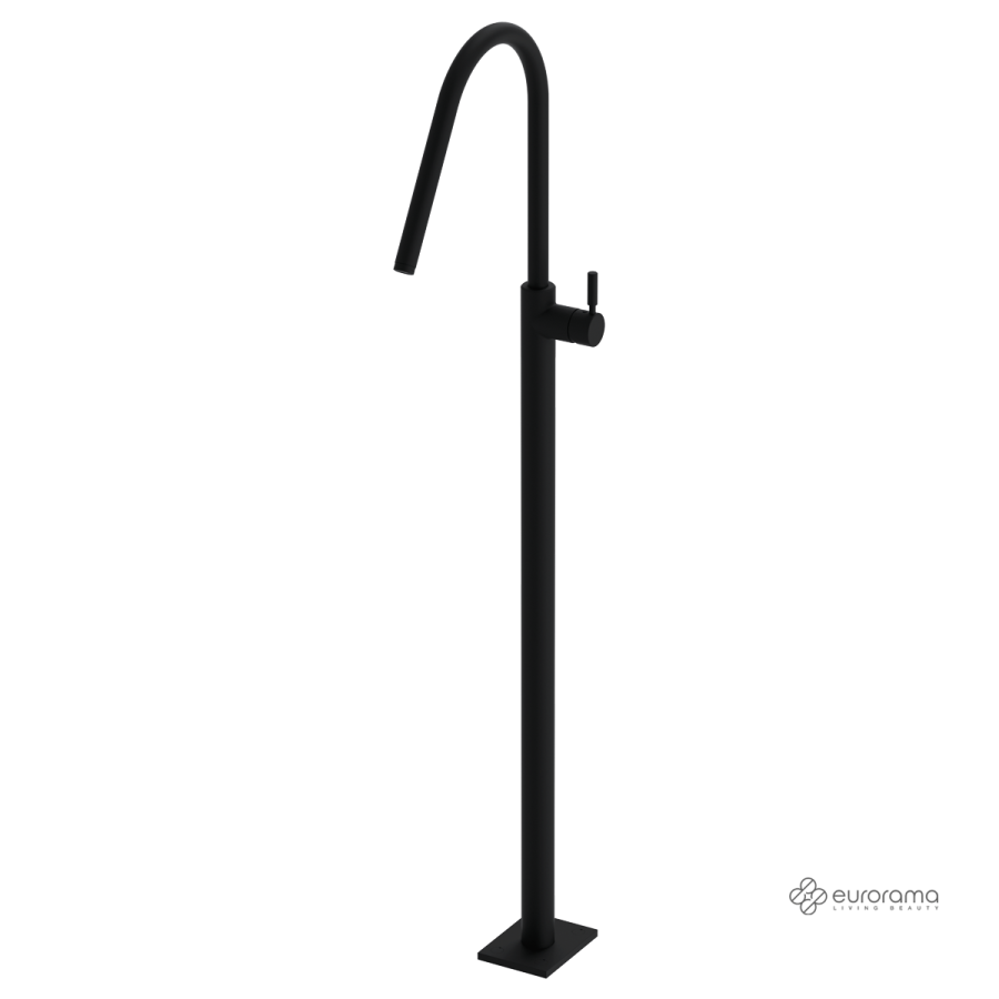 Μπαταρία Νιπτήρα Επιδαπέδια h.124,5εκ. Eurorama Black Matt 13302-400