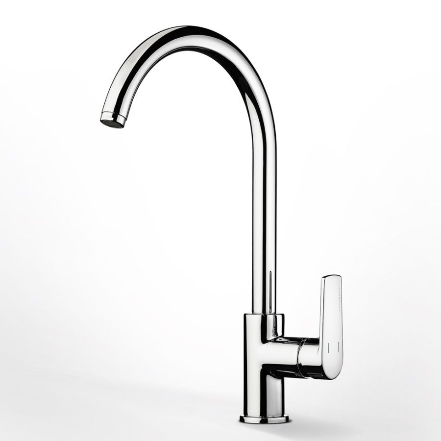 Μπαταρία Κουζίνας Χρωμέ με Ψηλό Περιστρεφόμενο ρουξούνι Eurorama Klint 142528-100