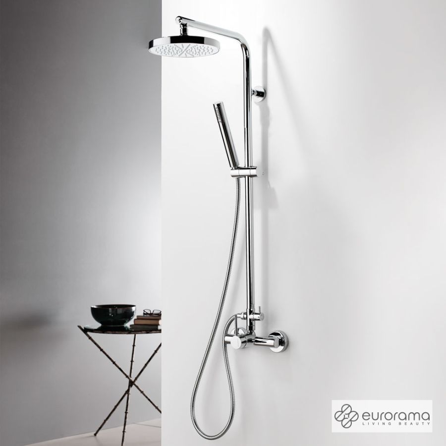 Μπαταρία Ντουζιέρα με Κεφαλή και Κολώνα μη ρυθμιζόμενου ύψους Tonda Chrome 145066-100