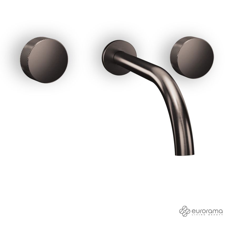 Μπαταρία Νιπτήρα Τοίχου 3 οπών Eletta Tecno Eurorama Black Brushed 167901-410