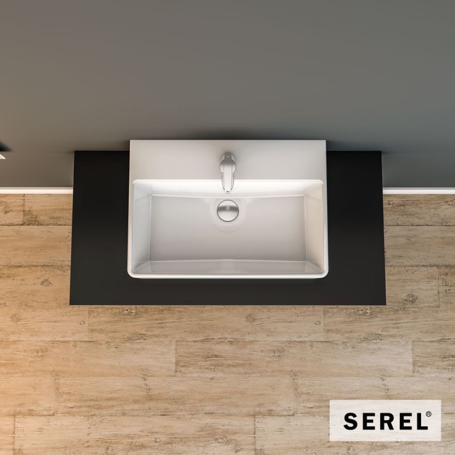 Νιπτήρας Πορσελάνης Tetra 60x42 (1 οπή) SEREL White 2047-300