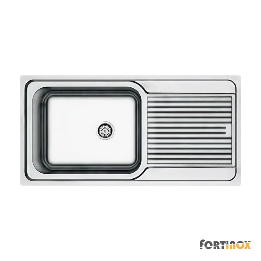 Νεροχύτης Κουζίνας Ανοξείδωτος Arena 100x50 Fortinox Inox Λείο  27110-110