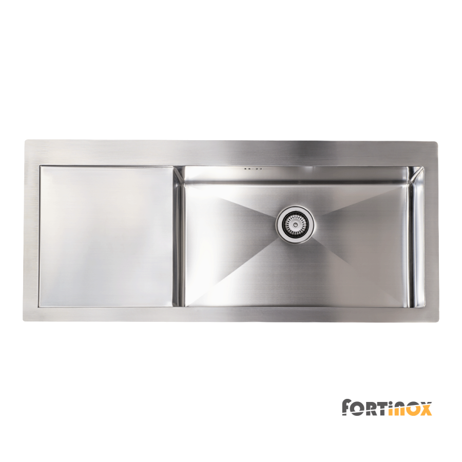 Νεροχύτης Κουζίνας Ανοξείδωτος Squadro 116x51 Fortinox Inox Λείο Left  29115L-110