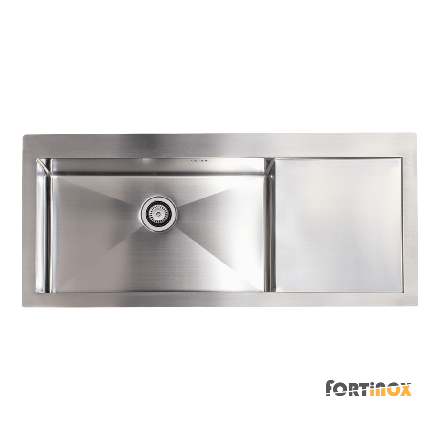 Νεροχύτης Κουζίνας Ανοξείδωτος Squadro 116x51 Fortinox Inox Λείο Right  29115R-110