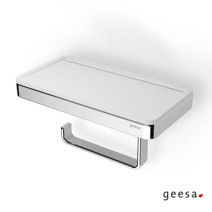Χαρτοθήκη με Εταζέρα 21x10,8 εκ. Frame Geesa Chr/White Matt 8824-300
