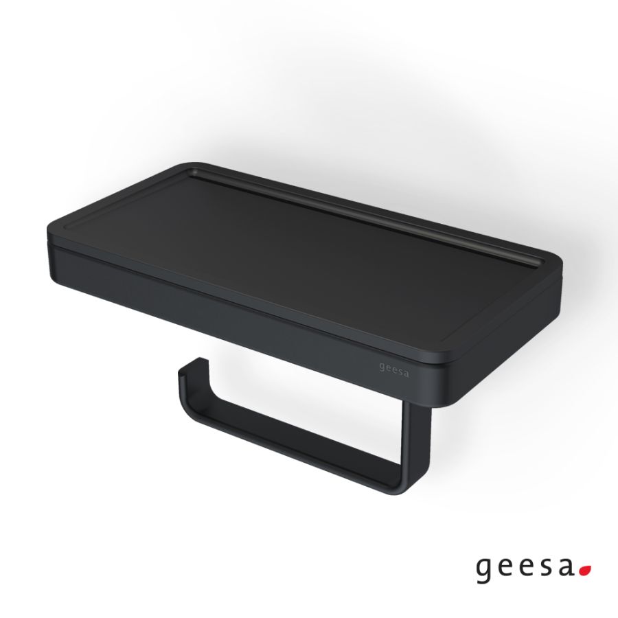 Χαρτοθήκη με Εταζέρα 21x10,8 εκ. Frame Geesa Black Matt 8824-400