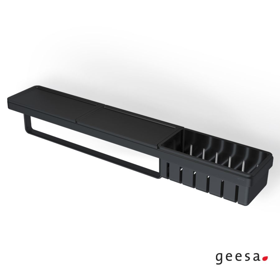 Εταζέρα 63x10,8 εκ. με μπουκ/θηκη & πετς/στρα Frame Geesa Black Matt 8854-400