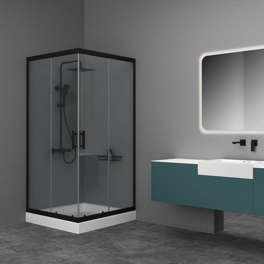 Orabella Vitalia Square Easy Fix Black matt H200 90X90 - Καμπίνα Τετράγωνη 30591