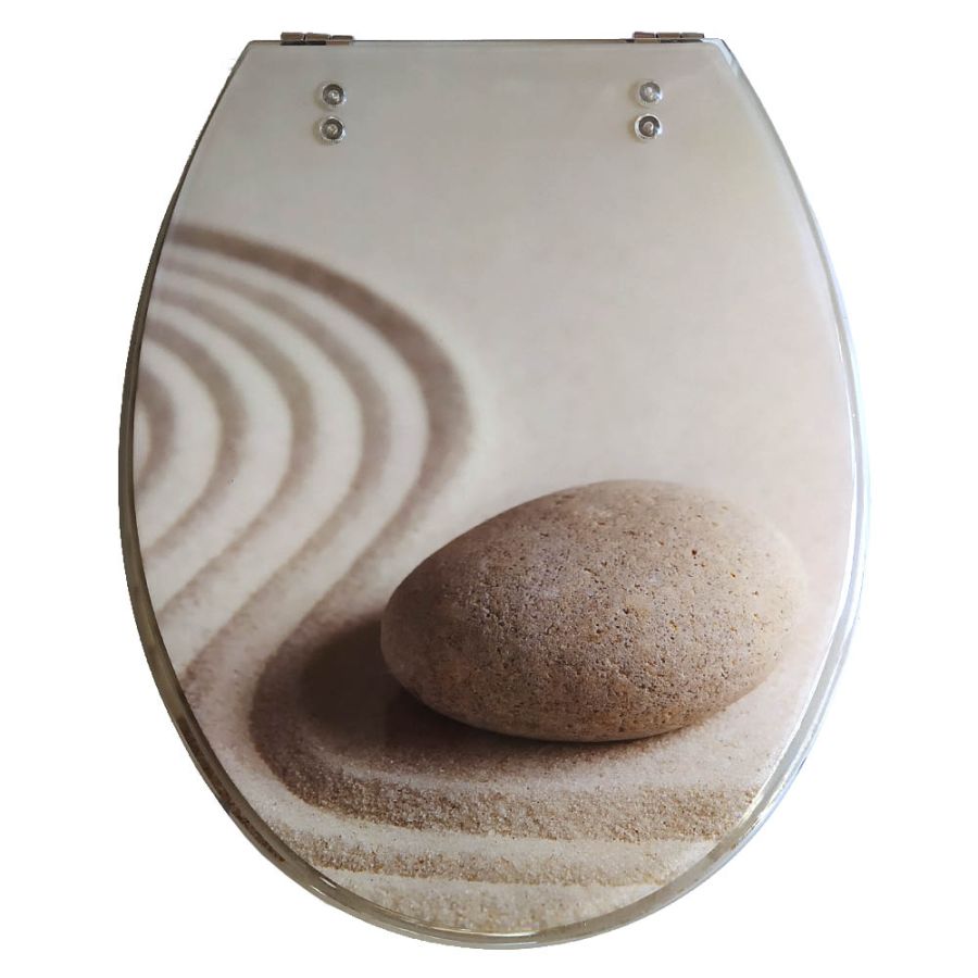 Κάλυμμα Λεκάνης W.C Universal Διακοσμητικό "Βότσαλο" 40-46x36cm Οπές 11-20cm Μεταλλικά στηρίγματα Elvit 324