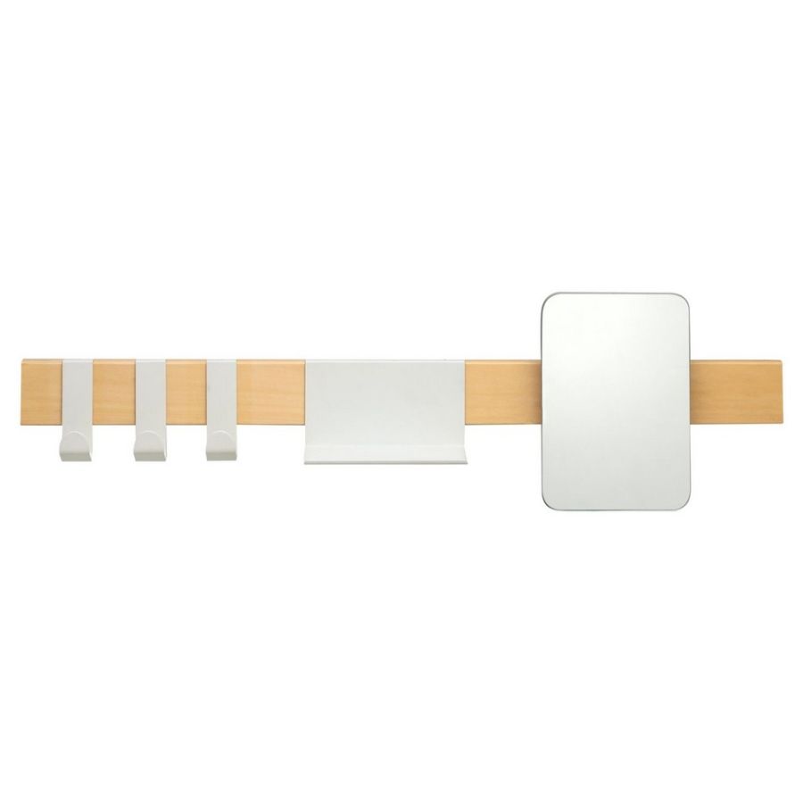 Brix white κρεμάστρα επιτοίχια με ράφι + καθρέπτη Sealskin  362471410