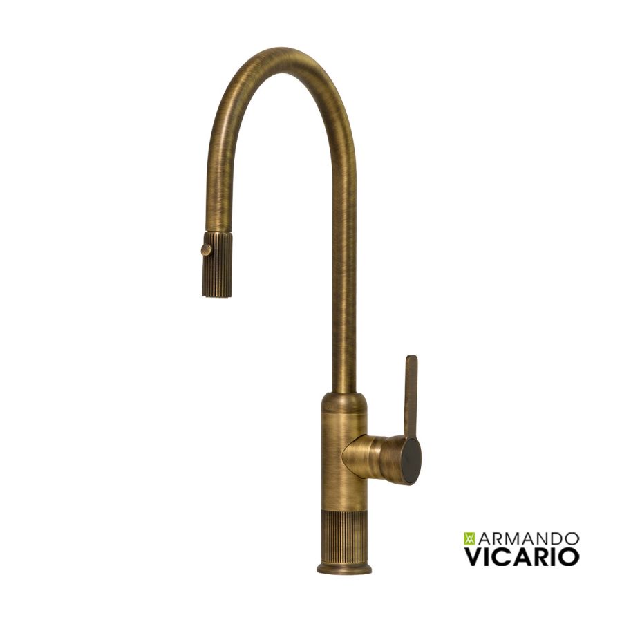 Μπαταρία Νεροχύτη Κουζίνας Lumiere Vicario Antique Brass 400785-221