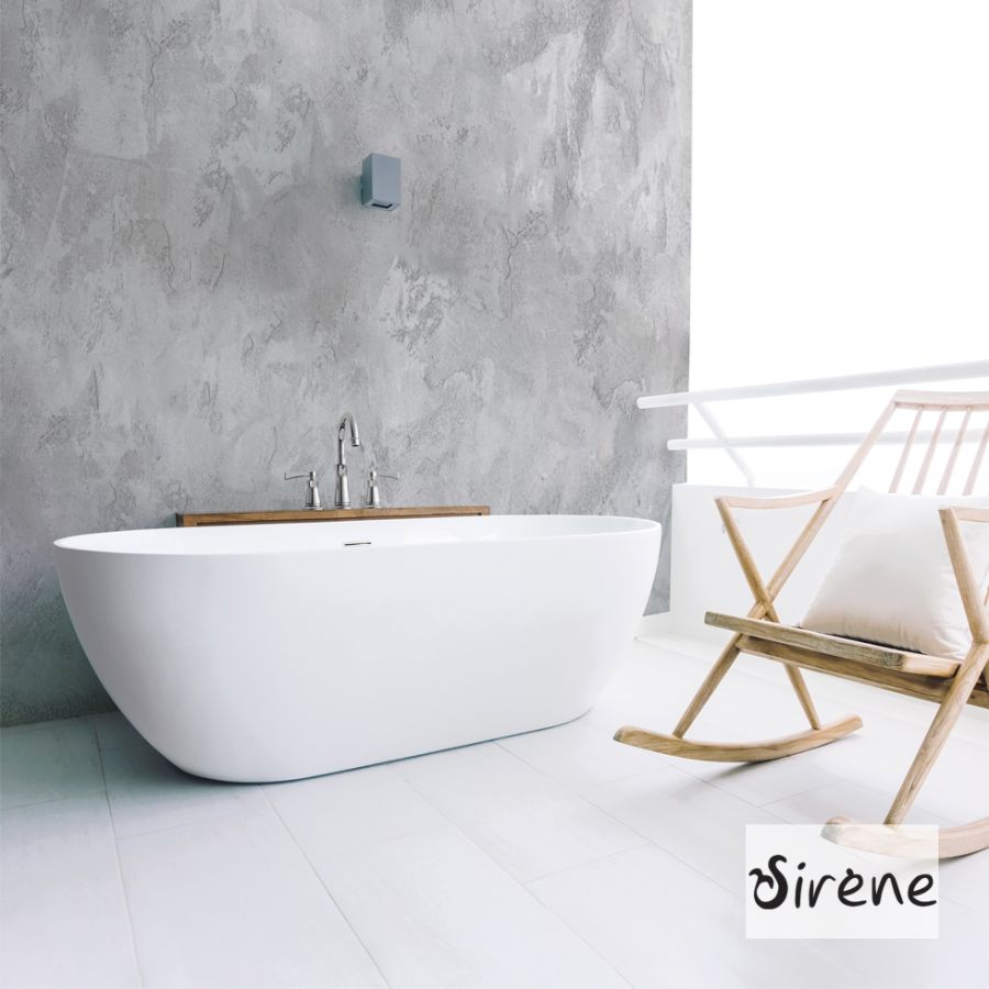 Μπανιέρα Solid Surface Ελεύθερης Τοποθέτησης CUSCO Freestanding 165x85, Sirene White Matt CUS16585-301