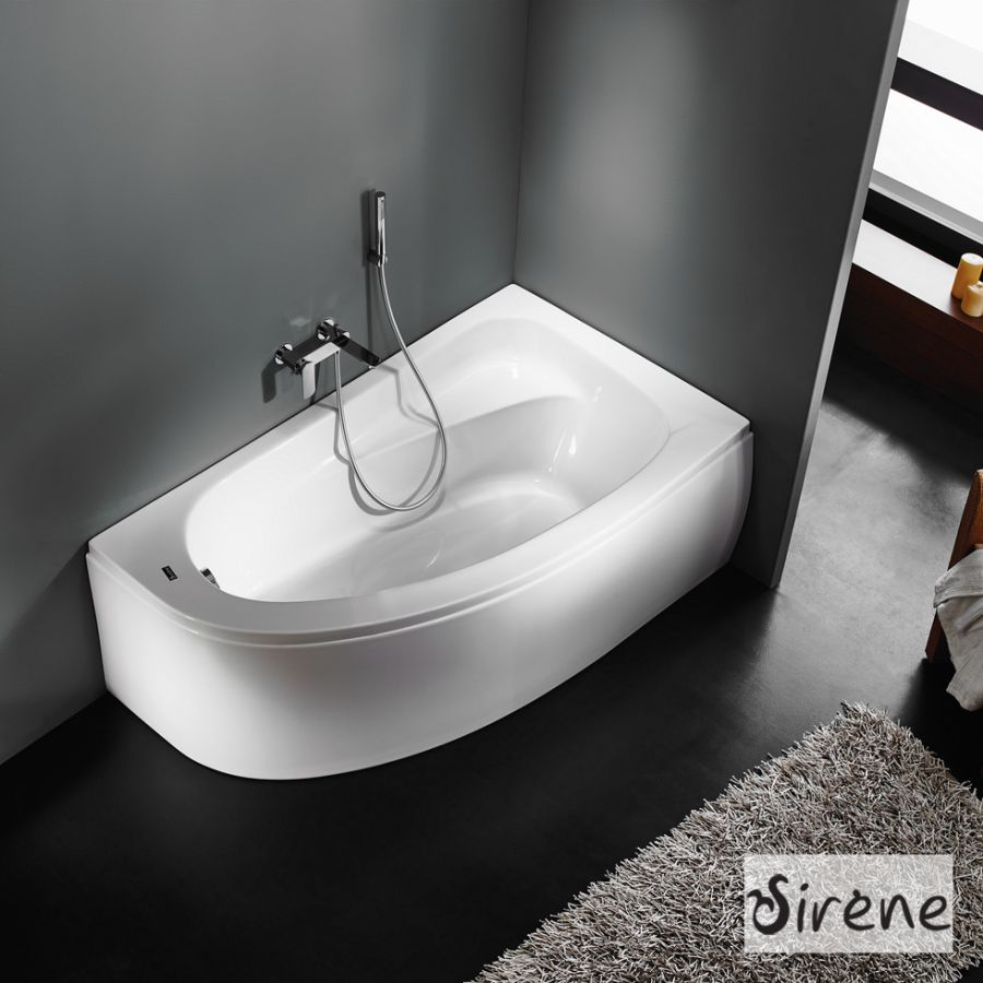 Μπανιέρα Ακρυλική MARINA 160x90 Right, Sirene White MAR16090-2