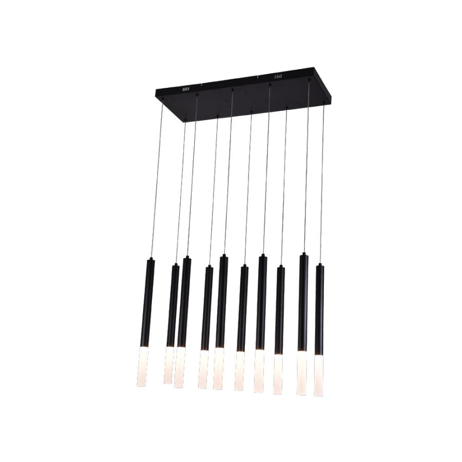 Κρεμαστό φωτιστικό LED 10*5W 3000K από μαύρο μέταλλο D:75X200cm 4066-10-Black