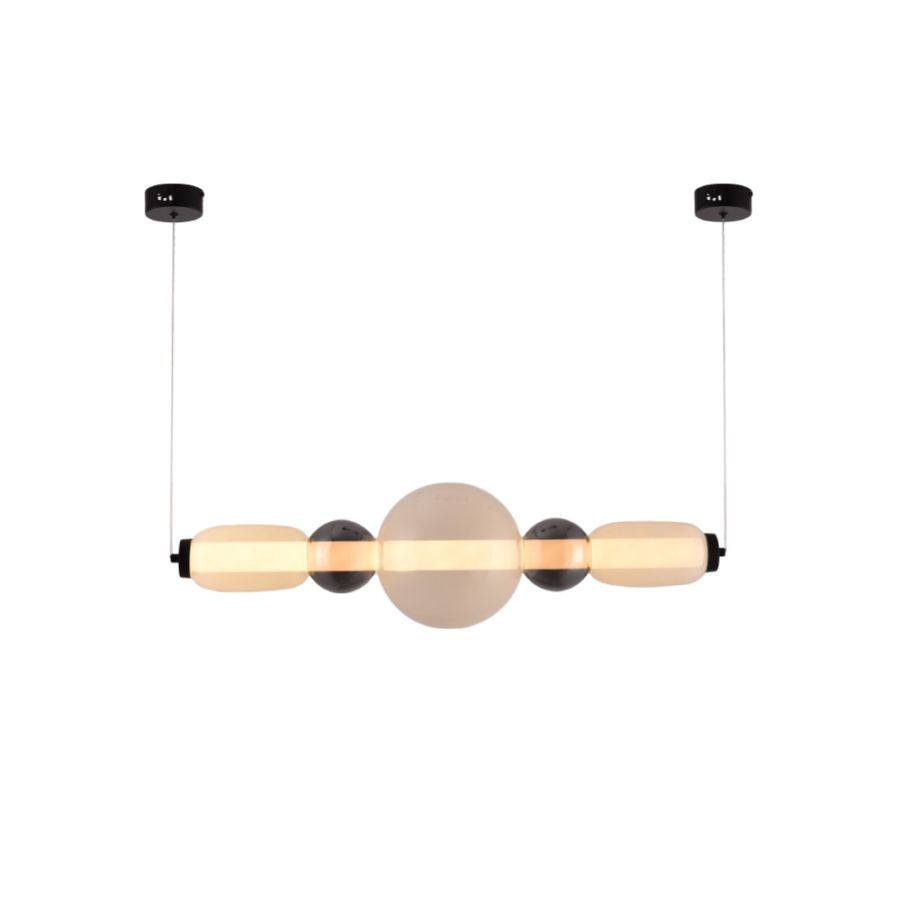Κρεμαστό φωτιστικό LED 50W από γυαλί D:80x20cm 4078-Smoky