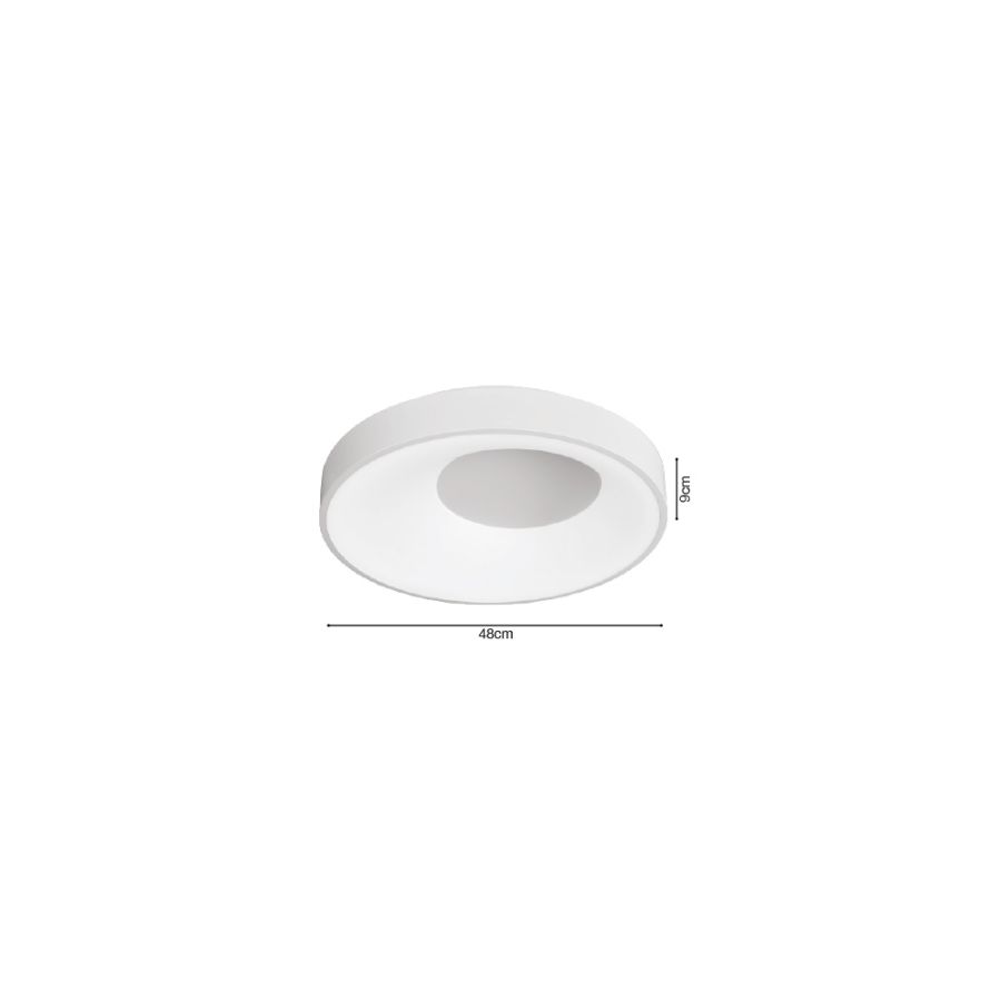 Πλαφονιέρα Οροφής D48x9cm LED 36W 3300lm 3CCT Μαύρο Μέταλλο -Ακρυλικό Inlight 42040-Black