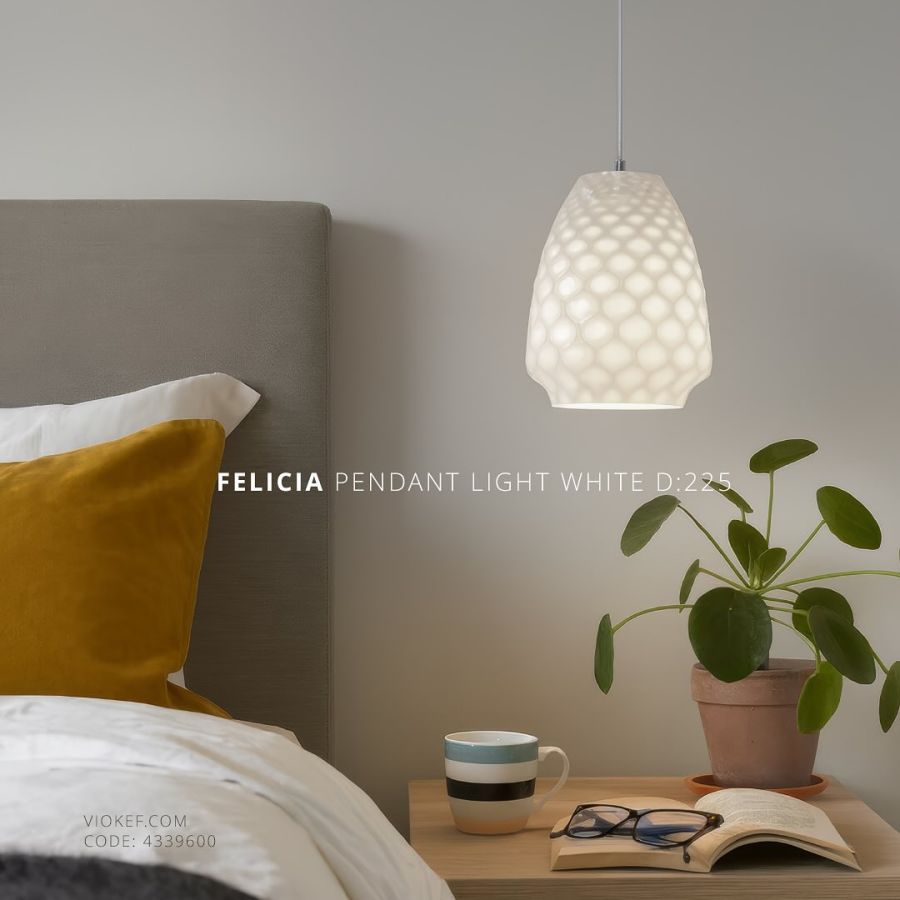 Μονόφωτο Λευκό D:225 Felicia Viokef 4339600