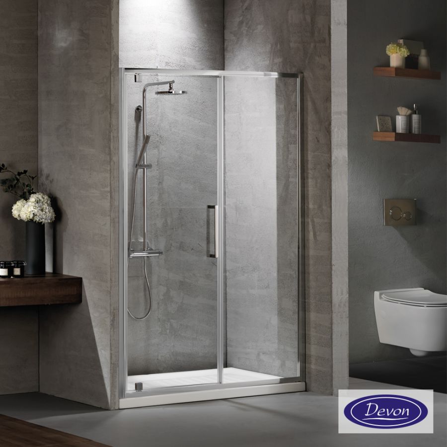 Ανοιγόμενη πόρτα ντουζιέρας PIVOT INFILL 110 ύψους 195εκ. ρυθμιζόμενη διάσταση από 107 έως 111εκ., Primus Plus Clean Glass Chrome PIR110C-100