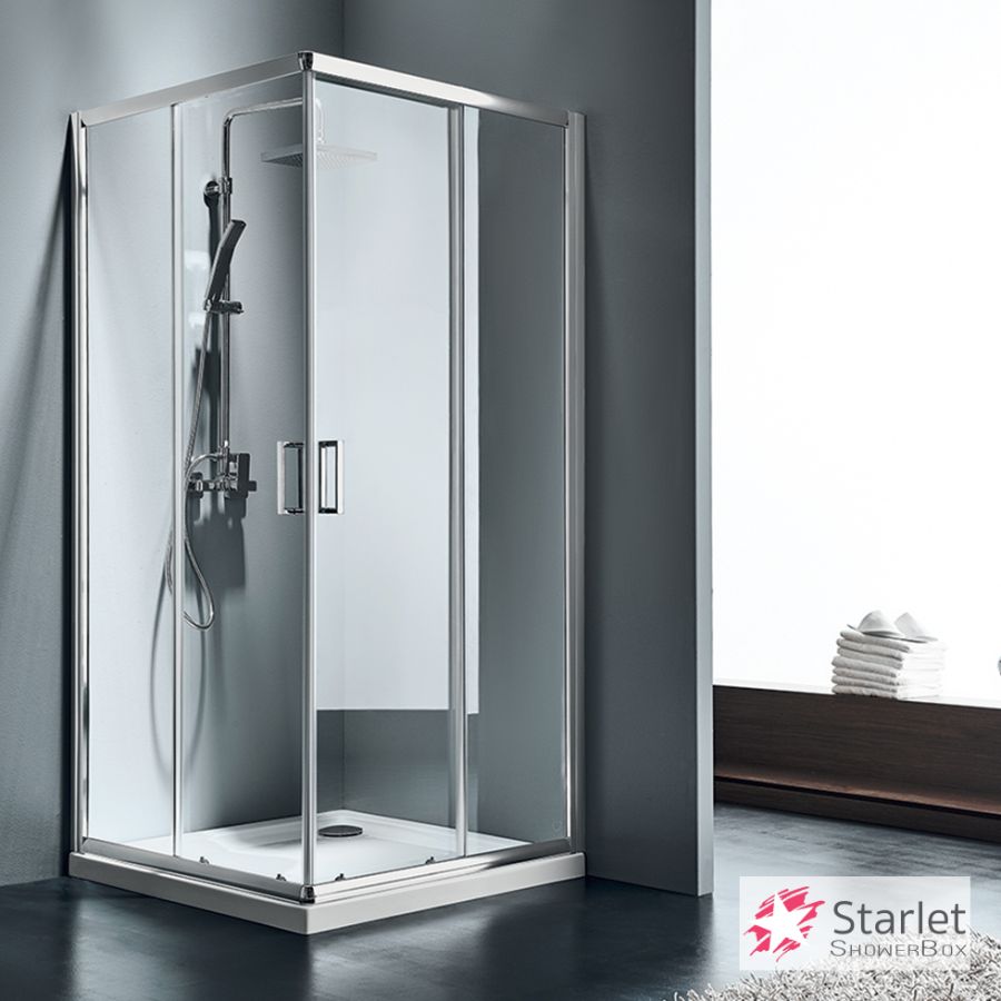Καμπίνα ντουζιέρας Γωνιακής Εισόδου Corner Entry 90x72 (87-89 x 69-71 εκ.), Starlet  Clear Chrome CS7290T-100
