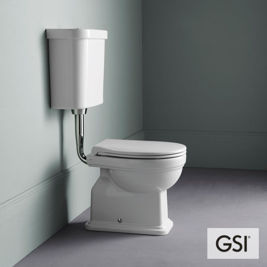 Λεκάνη Υψηλής Πίεσης Κατωστόμια CLASSIC με καζανάκι και κάλυμμα Soft Close MS87C White, GSI White 871000MC-300