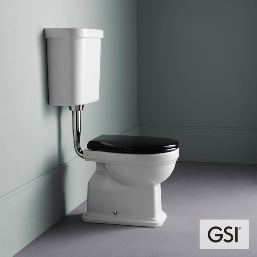 Λεκάνη Υψηλής Πίεσης Κατωσόμια CLASSIC με καζανάκι και κάλυμμα Soft Close MS87C Black, GSI White 871000MNC-300