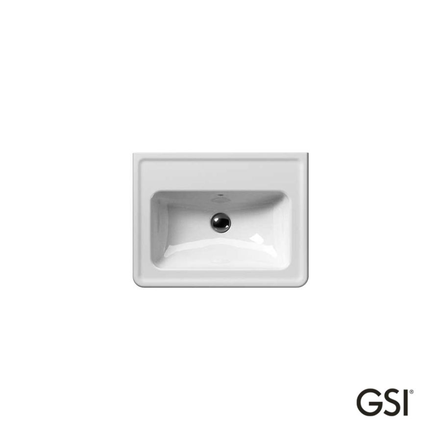Νιπτήρας Πορσελάνης Classic 60x46 (1 οπή+2 προχ.) GSI White 8731-300
