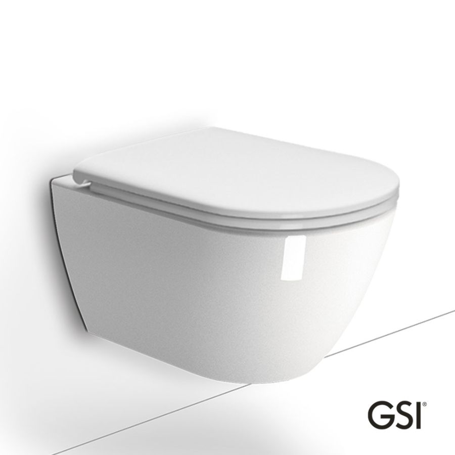 Λεκάνη Κρεμαστή Pura/50 Swirlflush με κάλυμμα Slim Soft Close MS99C, GSI White 881600C-300
