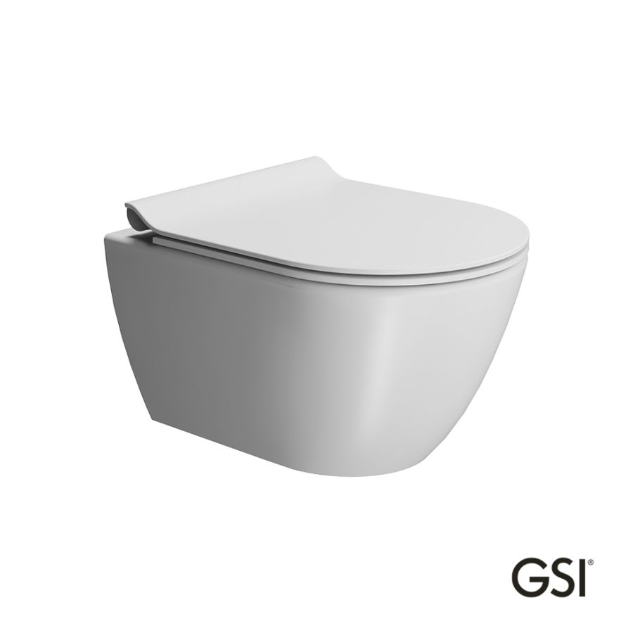 Λεκάνη Κρεμαστή Pura/50 Swirlflush με κάλυμμα MS86SC Super Slim Soft Close, White Matt 881600SC-301