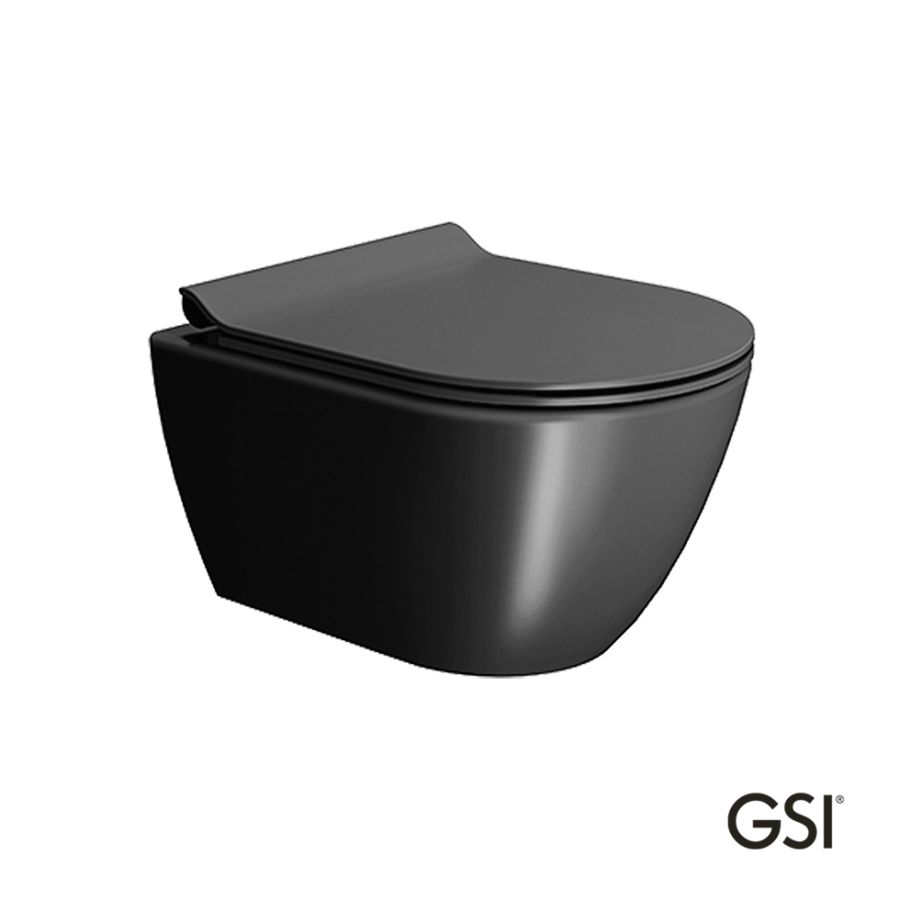 Λεκάνη Κρεμαστή Pura/50 Swirlflush με κάλυμμα MS86SC Super Slim Soft Close, GSI Ardesia 881600SC-401