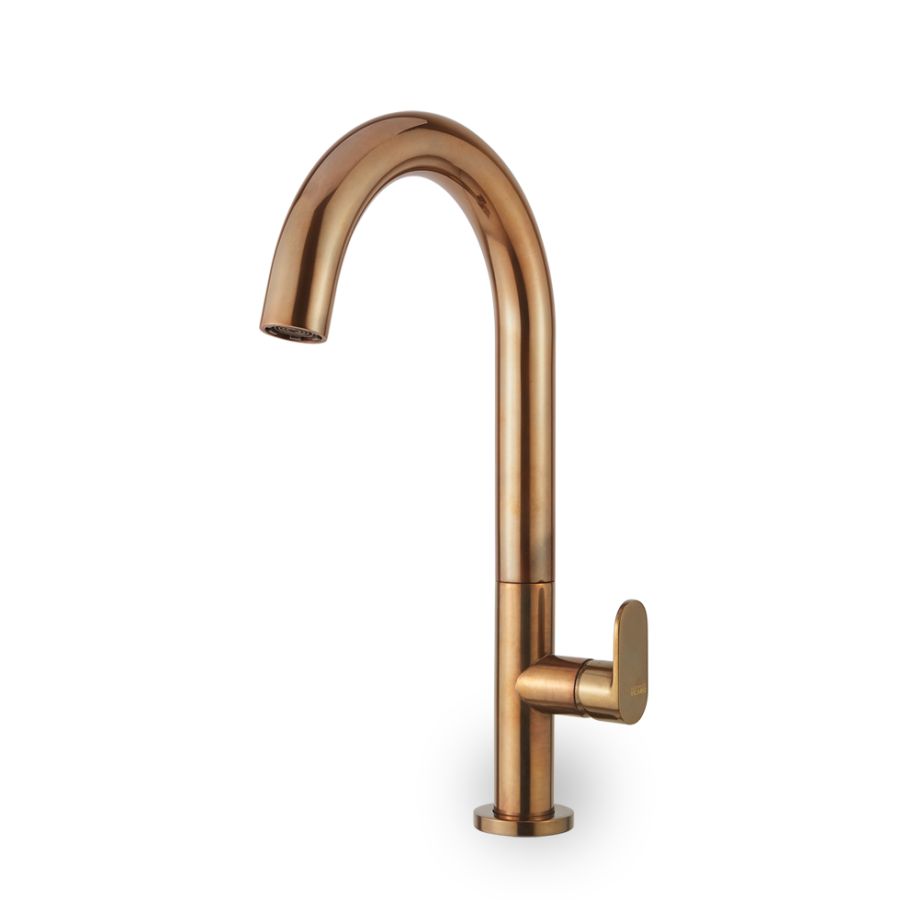 Μπαταρία Νιπτήρα Υψηλή με Βαλβίδα Clic-Clac Slim Vicario natural Brass 500041-225