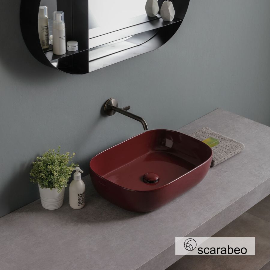 Νιπτήρας Πορσελάνης Glam 56x39 Scarabeo Cherry Glossy 1804-830