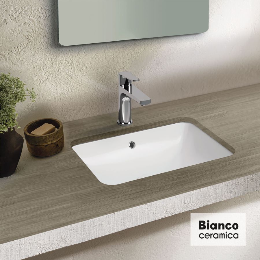 Νιπτήρας Πορσελάνης 50x34 υποενθετος Bianco Ceramica White 10045-300