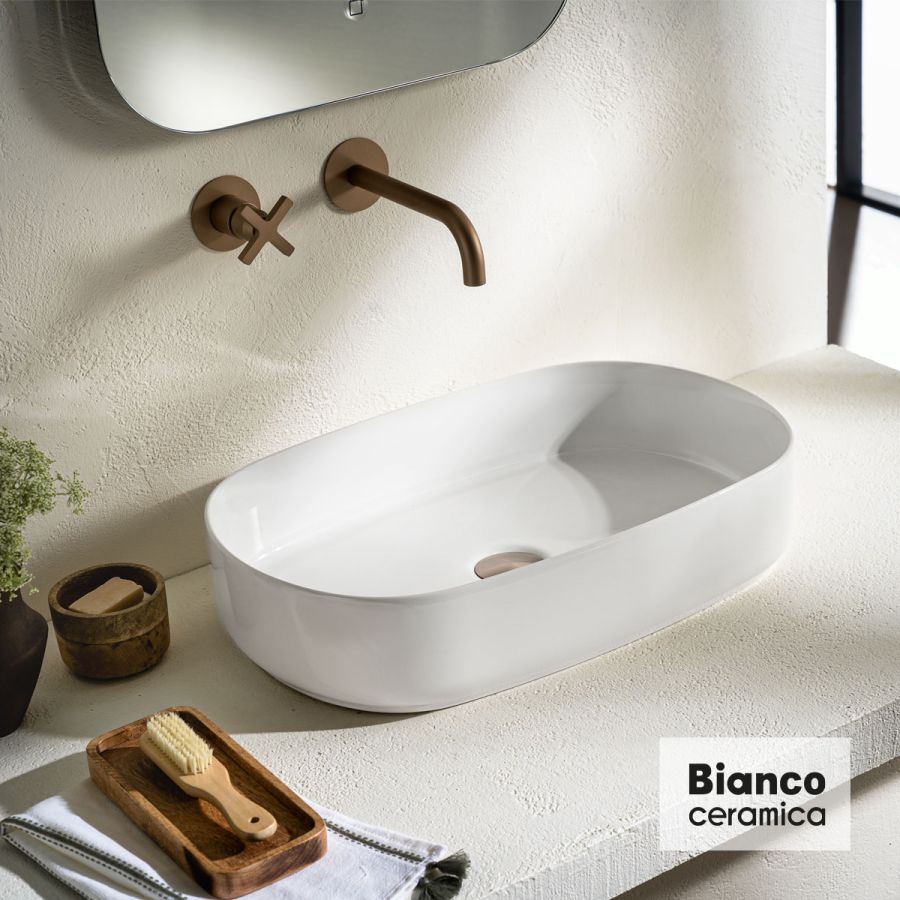 Νιπτήρας Πορσελάνης 55x36 Bianco Ceramica White 31055-300