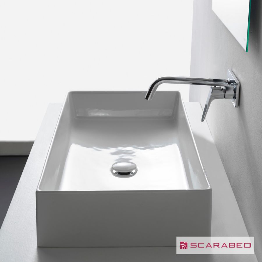 Νιπτήρας Πορσελάνης Teorema2.0 60x40 Scarabeo White 5101-300