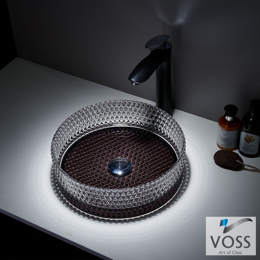 Νιπτήρας Γυάλινος RING-D Φ40 Voss GLass Black VB1040-400