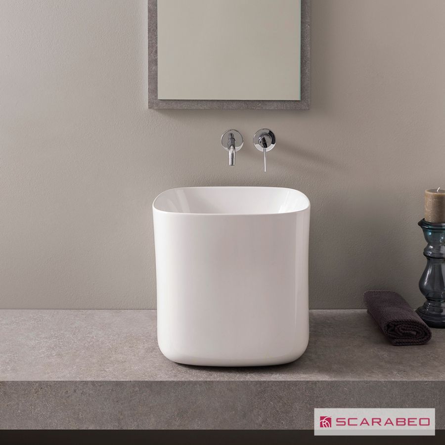 Νιπτήρας Πορσελάνης Moon 42x42 y.40 Scarabeo White 5503-300