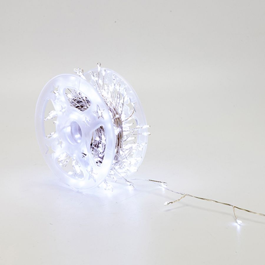 XMAS ΛΑΜΠΑΚΙ CLUSTER 20m 400 MINI LED ΜΕΤΑΣΧΗΜΑΤΙΣΤΗ ΜΕ 8 ΠΡΟΓΡΑΜΜΑΤΑ & ΜΝΗΜΗ ΑΣΗΜΙ ΧΑΛΚΙΝΟ ΚΑΛΩΔΙΟ ΛΕΥΚΟ LED ΠΑΡΟΧΗ 3m IP44 ROLL PACK Eurolamp 600-08370
