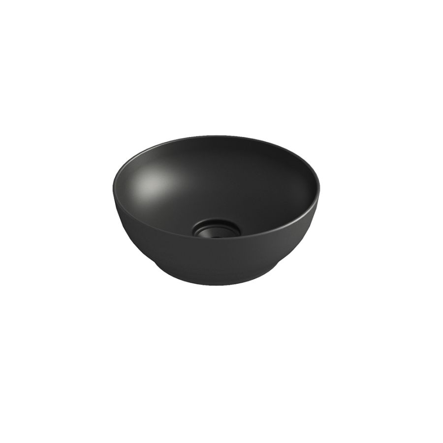 Olympia Trend Round 02 Black matt - Νιπτήρας Επικαθήμενος χωρίς βαλβίδα 60119