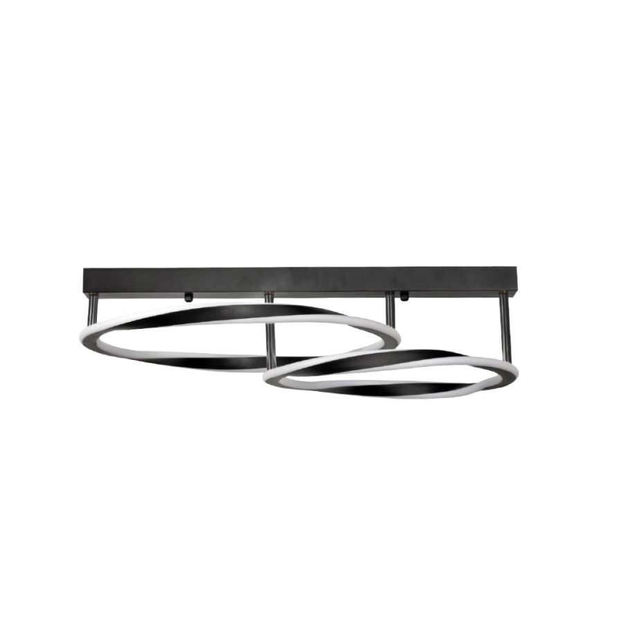 InLight Κρεμαστό φωτιστικό LED 90W 3CCT by switch on base σε μαύρο χρώμα D:70cm 6078-BL