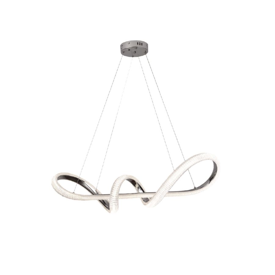 Κρεμαστό φωτιστικό LED 60W 3CCT by switch on base σε χρώμιο D:120cm 6099-Chrome