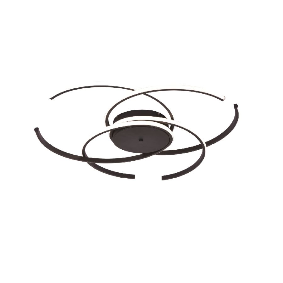 Πλαφονιέρα οροφής LED 100W 3CCT σε μαύρη απόχρωση D:95cm 6111-A