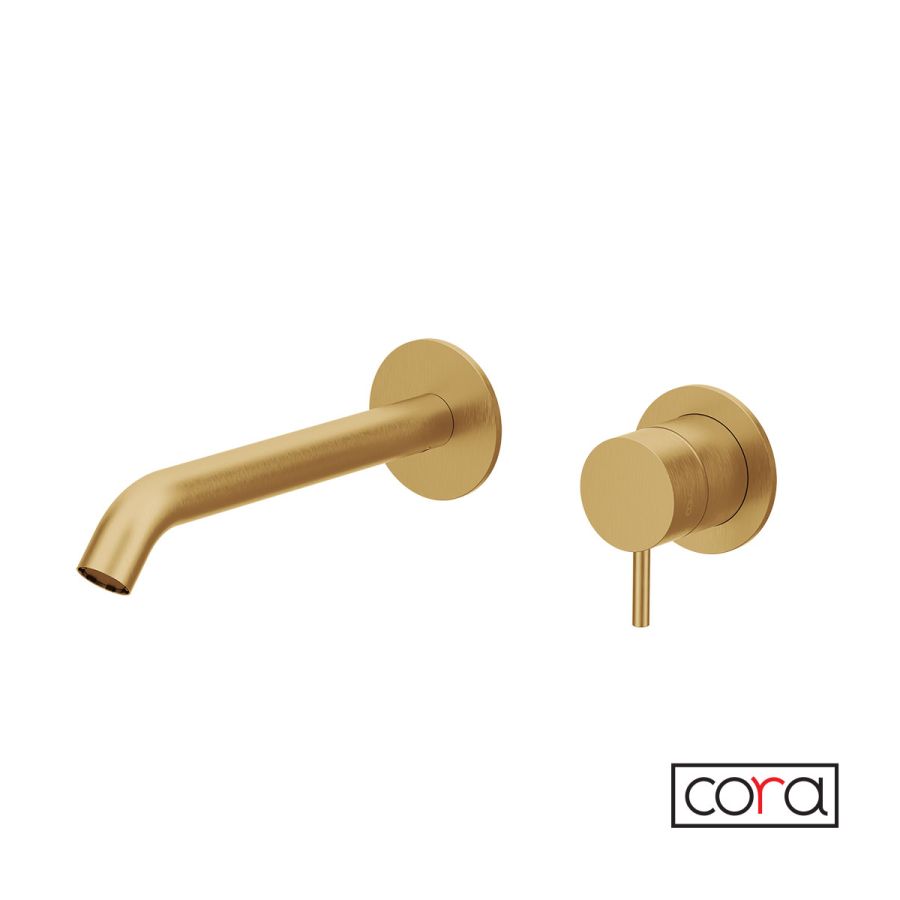 Μπαταρία Νιπτήρα Τοίχου cosmo PVD Gold Brushed Inox 316L 6118-211
