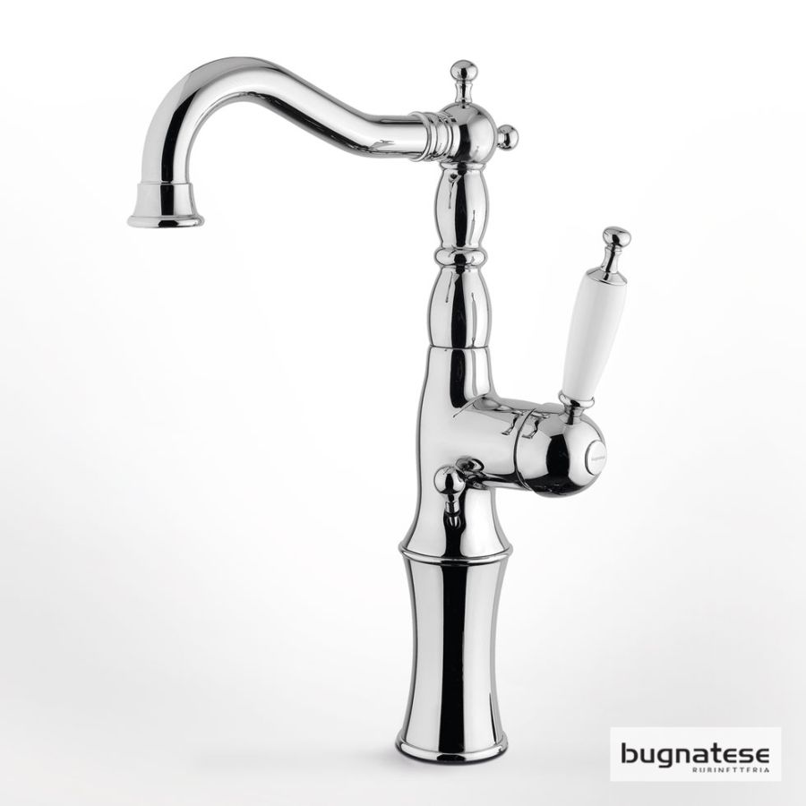 Μπαταρία Νιπτήρα Υψηλή με Βαλβίδα Clic-Clac Oxford Bugnatese Chrome 6317-100