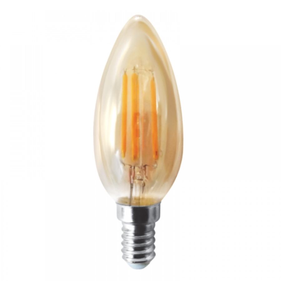 Λαμπήρας Filament Dimmable E14 C35 35x100mm 5w 2200K 400lm Μελί 220-240V 360° Inlight 7.14.05.20.1 