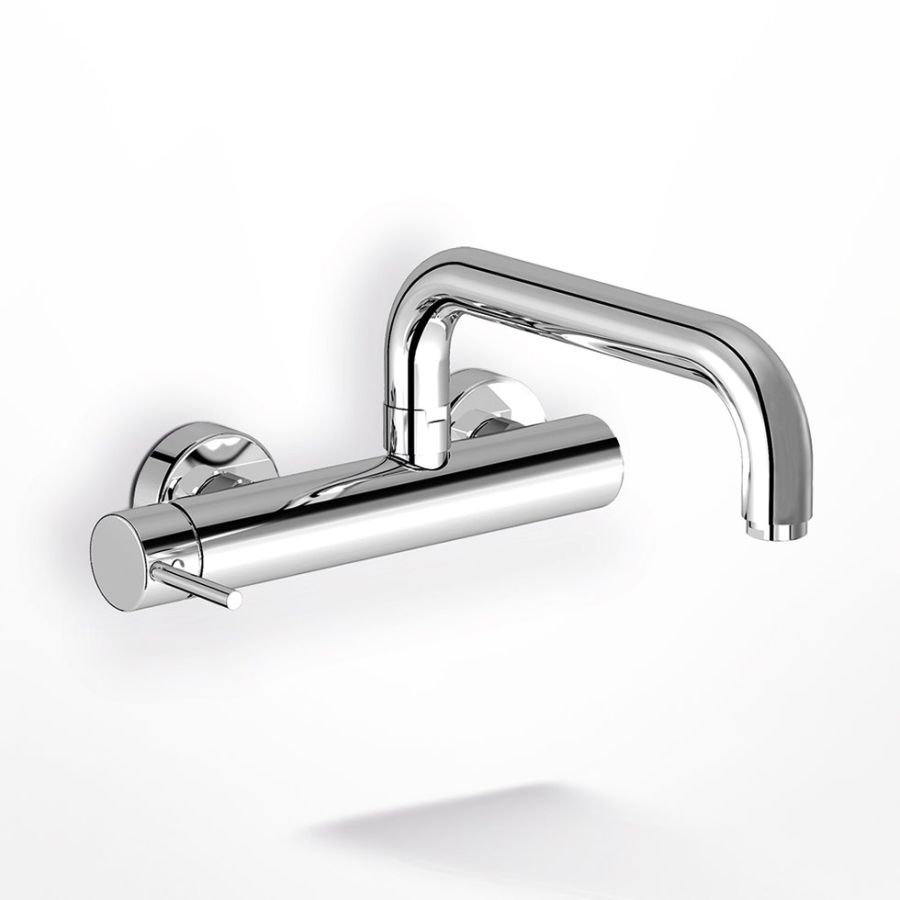 Μπαταρία Κουζίνας Τοίχου Αναμεικτική με περιστρεφόμενο ρουξούνι Eurorama Tonda 711401-100