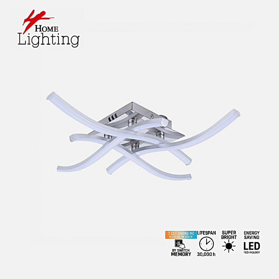 SE LED 45 COSIMA CHROME 45*45*8cm  37.1W 3CCT WITH MEMORY  2 YEARS WARRANTY HOMELIGHTING 77-51147
