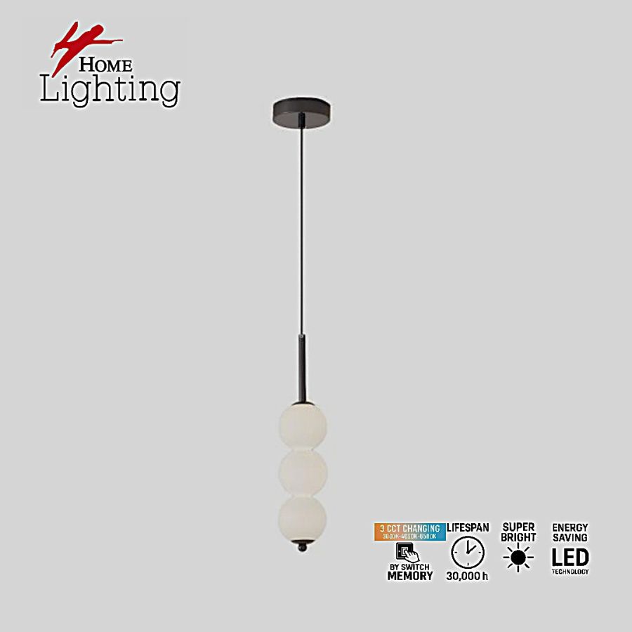 SE LED 120 LUNA TRIPLA BLACK Φ10CM  PENDANT 3CCT WITH MEMORY 2 YEARS WARRANTY HOMELIGHTING 77-51157